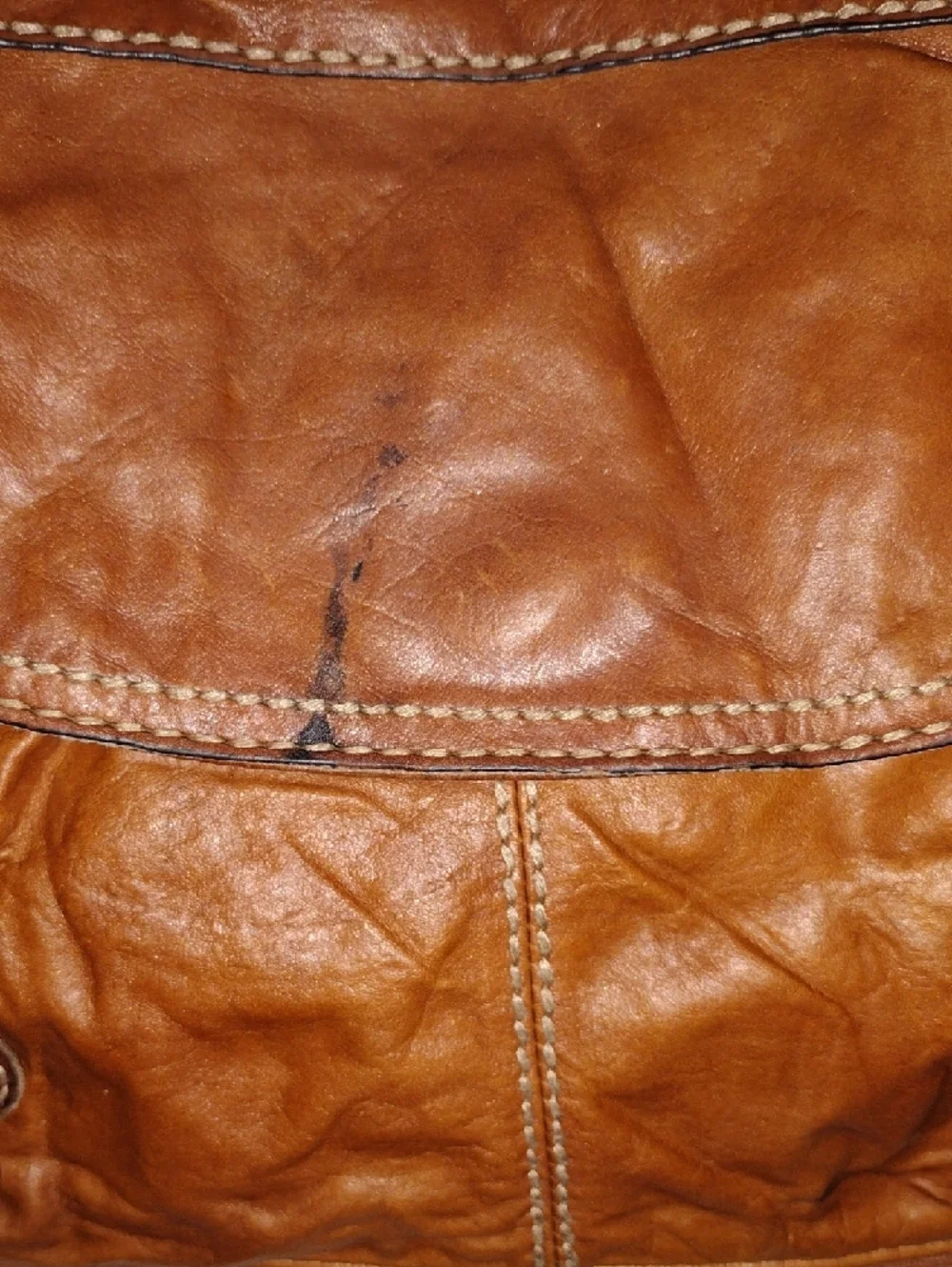 Fossil Rust Brown Canvas Shoulder Bag with Leather Trim